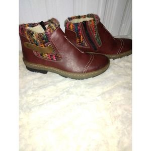 Rieker Womens Felicitas Red Casual Ankle Boots Shoes EU 40 US 9.5 NWOB!